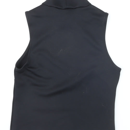 Zara Women Black Cropped High Neck Sleeveless Tank Top S
