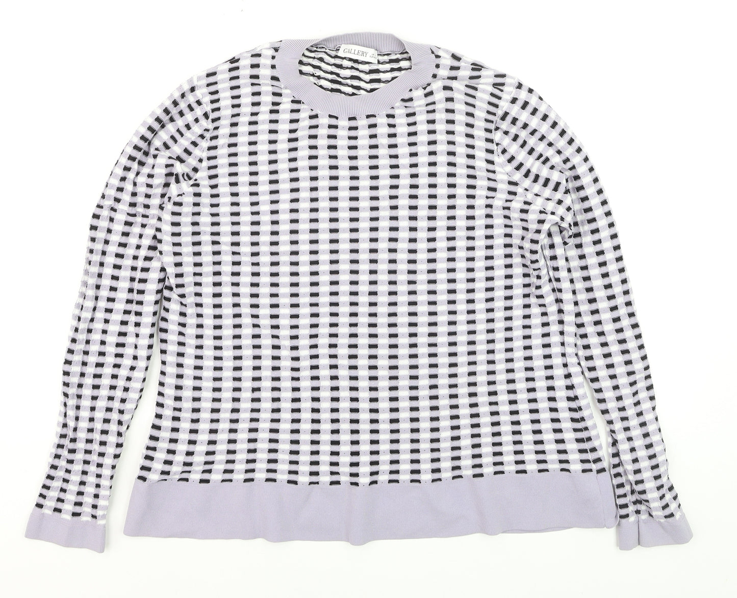Gallery Women's Multicoloured Crew Neck Long Sleeve Pullover Jumper Size 12