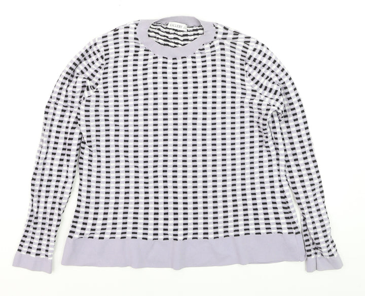 Gallery Women's Multicoloured Crew Neck Long Sleeve Pullover Jumper Size 12
