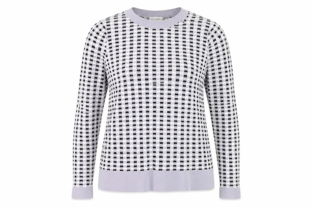 Front view of Gallery Women's Multicoloured Crew Neck Long Sleeve jumper, size 12