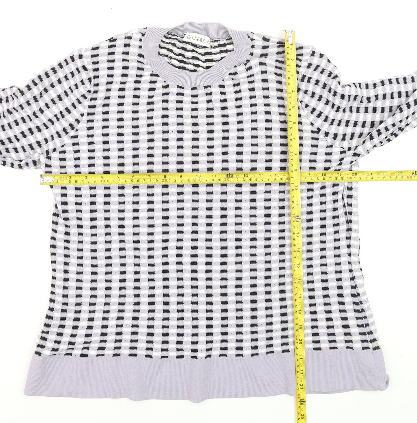 Gallery Women's Multicoloured Crew Neck Long Sleeve Pullover Jumper Size 12