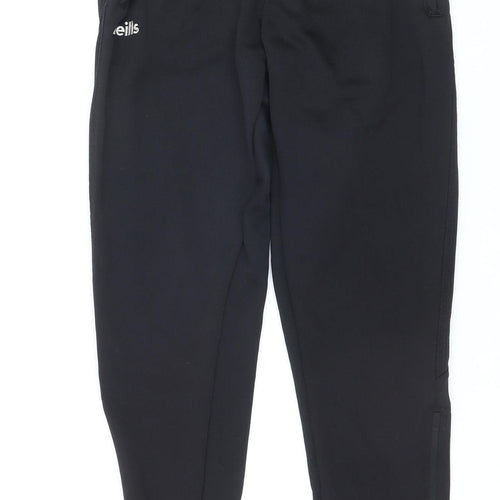 O'Neills Womens Black Medium Track Pants Elastic Waist Zip Hem