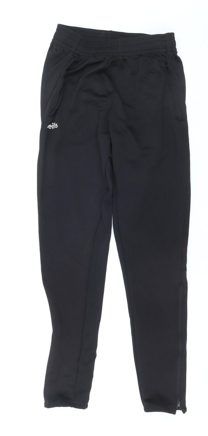 O'Neills Womens Black Medium Track Pants Elastic Waist Zip Hem