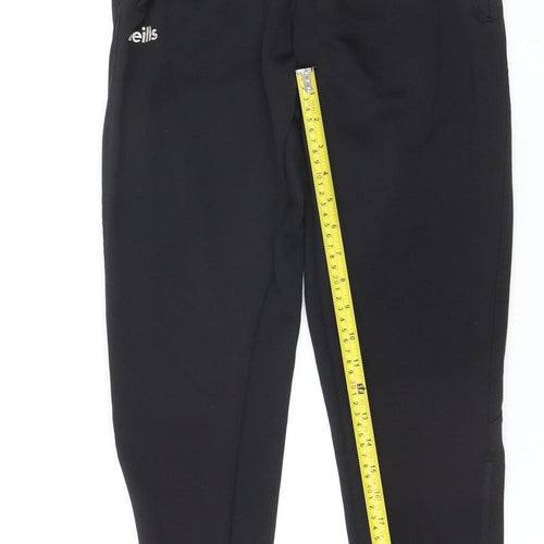 O'Neills Womens Black Medium Track Pants Elastic Waist Zip Hem