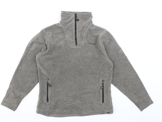 Trespass Men's Grey Fleece 1/4 Zip Pullover Jumper Size L Outdoor