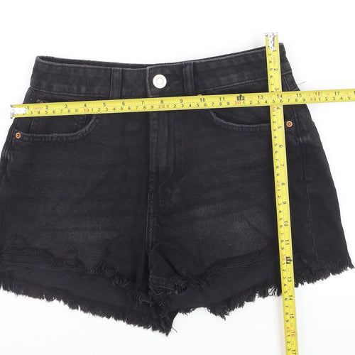 Primark Women’s Black Denim Cut-Off Shorts Size 6 High Rise