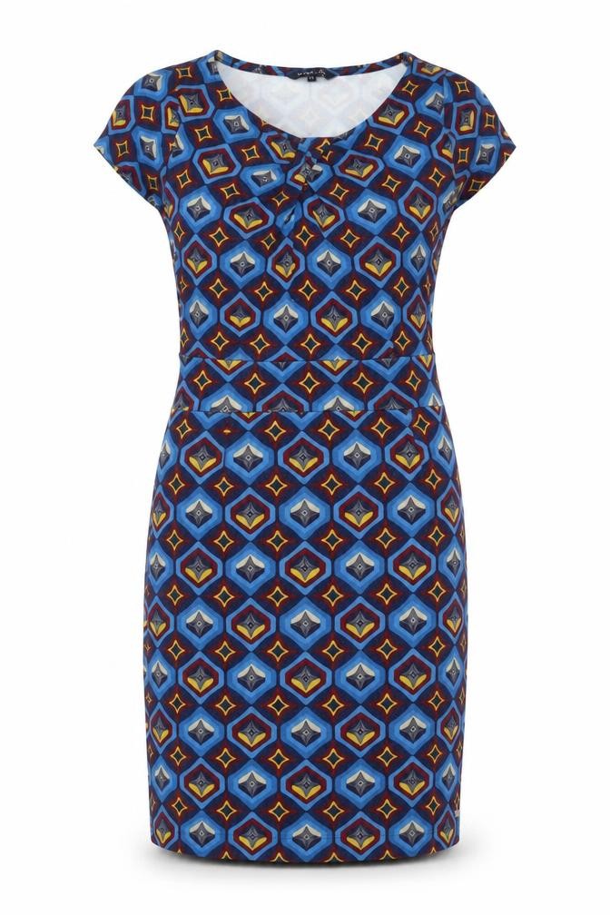 Front view of Vila Joy Women's Multicoloured Geometric Bodycon Dress M