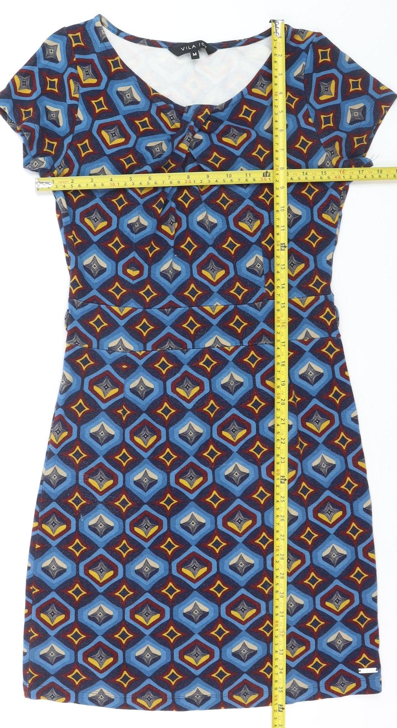 Vila Joy Women's Multicoloured Geometric Bodycon Dress M