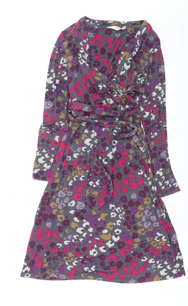 Lily & Me Womens Multicoloured Floral Wrap Dress UK 10 Long Sleeve