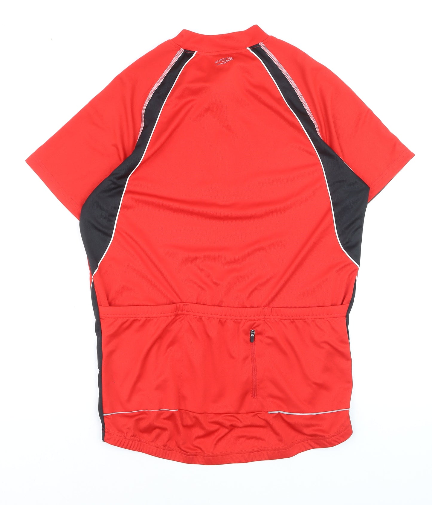 Crivit Men's Red Cycling Jersey L Short Sleeve 1/4 Zip Reflective