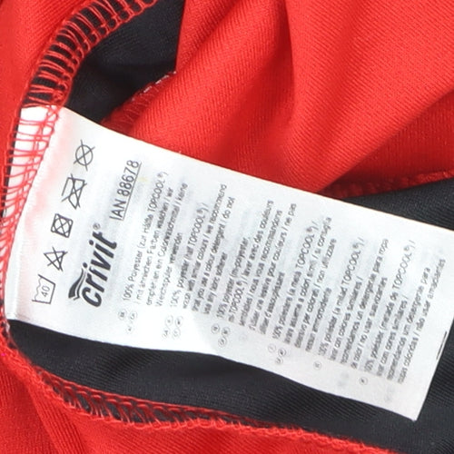 Crivit Men's Red Cycling Jersey L Short Sleeve 1/4 Zip Reflective