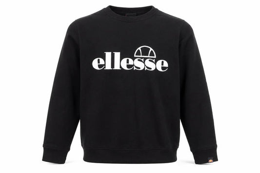 Ellesse Boys Black Crew Neck Pullover Jumper UK 8 Logo Sweatshirt