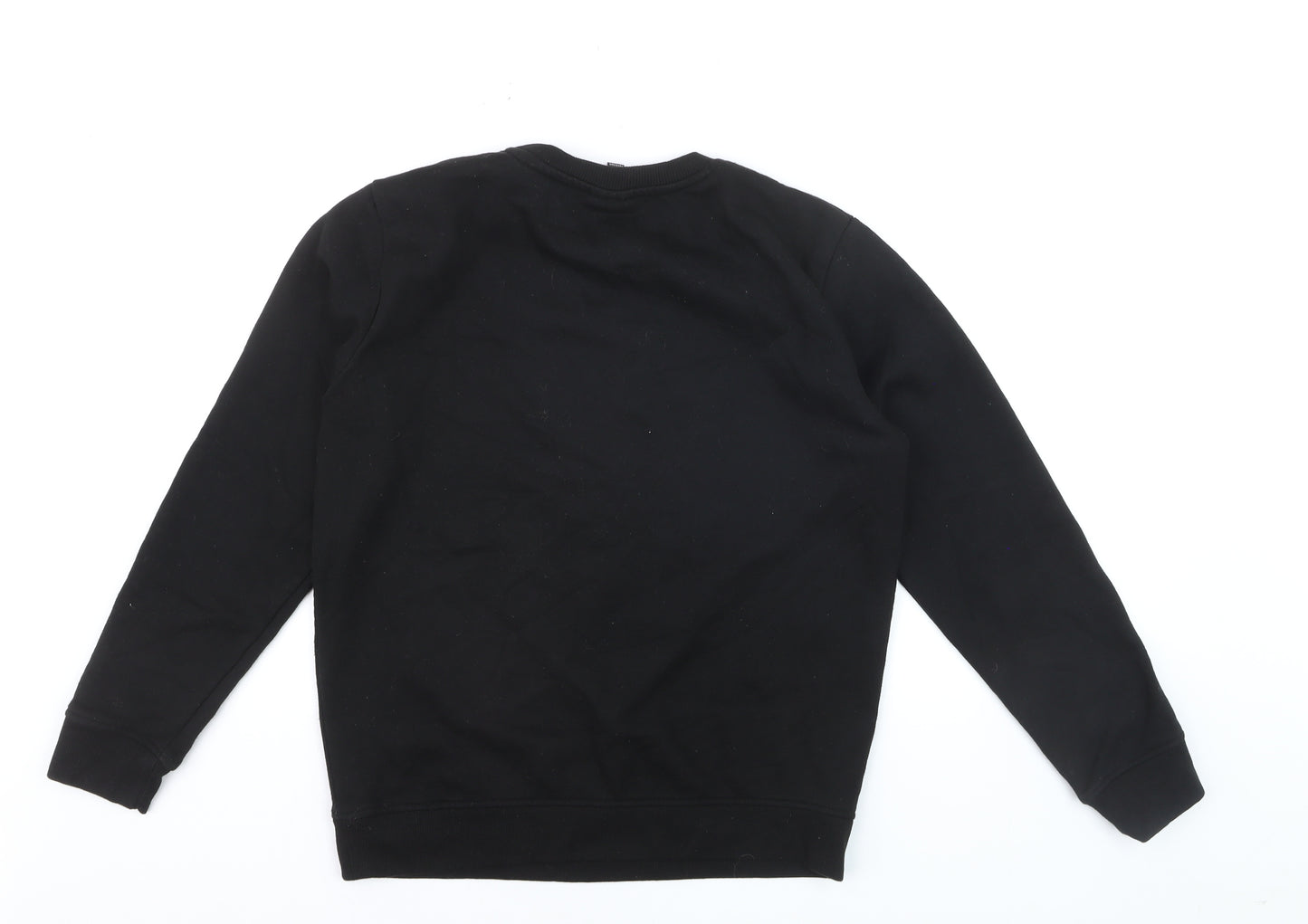 Ellesse Boys Black Crew Neck Pullover Jumper UK 8 Logo Sweatshirt