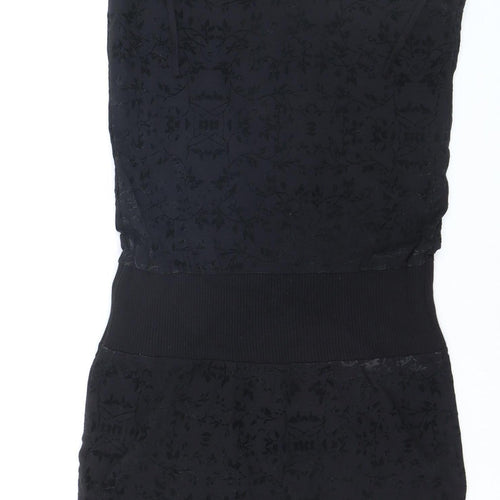 Miss Players Women's Black L Bodycon Sleeveless Party Dress