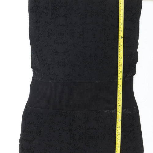 Miss Players Women's Black L Bodycon Sleeveless Party Dress