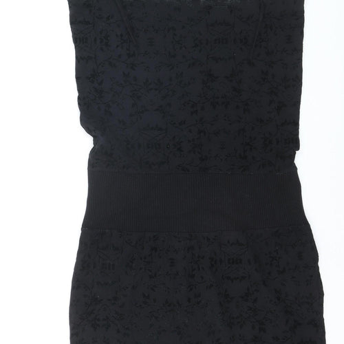 Miss Players Women's Black L Bodycon Sleeveless Party Dress