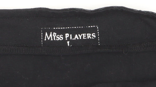 Miss Players Women's Black L Bodycon Sleeveless Party Dress