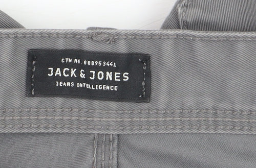 Jack & Jones Men's Grey Straight Fit 36x34 Jeans