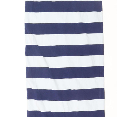 Forever 21 Women's Blue White Striped Midi Pencil Skirt Size S