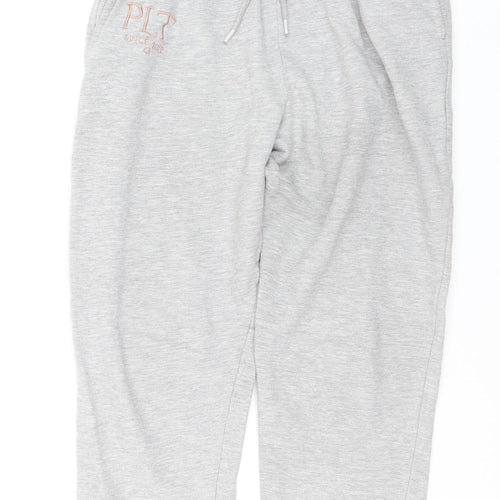 PrettyLittleThing Girls Grey Jogger Trousers S Elastic Waist Fleece