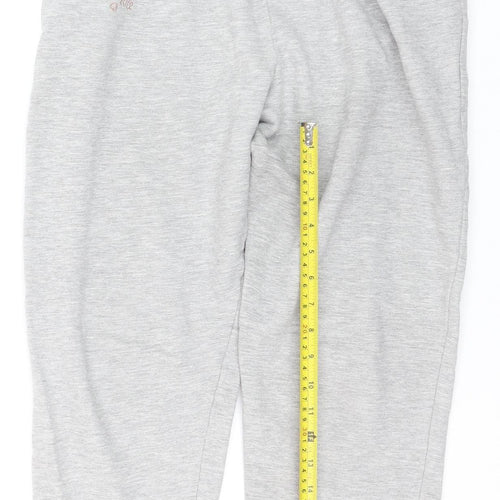 PrettyLittleThing Girls Grey Jogger Trousers S Elastic Waist Fleece