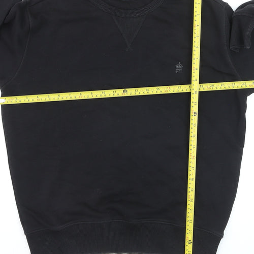 French Connection Men’s Black Cotton Pullover Jumper M