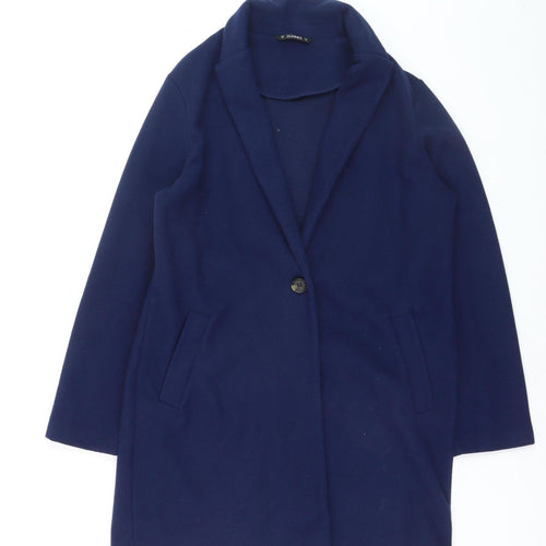 Dunnes Women's Blue Mid-Length Overcoat Size M Classic Style