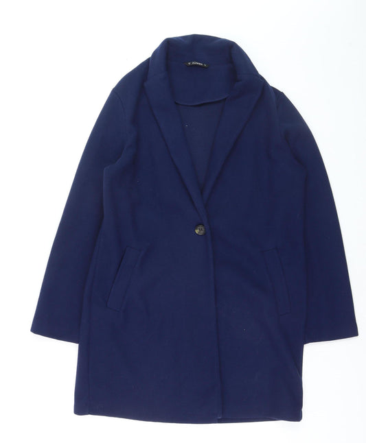 Dunnes Women's Blue Mid-Length Overcoat Size M Classic Style