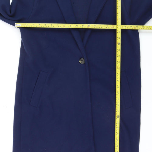 Dunnes Women's Blue Mid-Length Overcoat Size M Classic Style