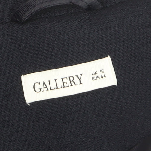 Gallery Women Blue Double-Breasted Blazer UK 16 Gold Buttons