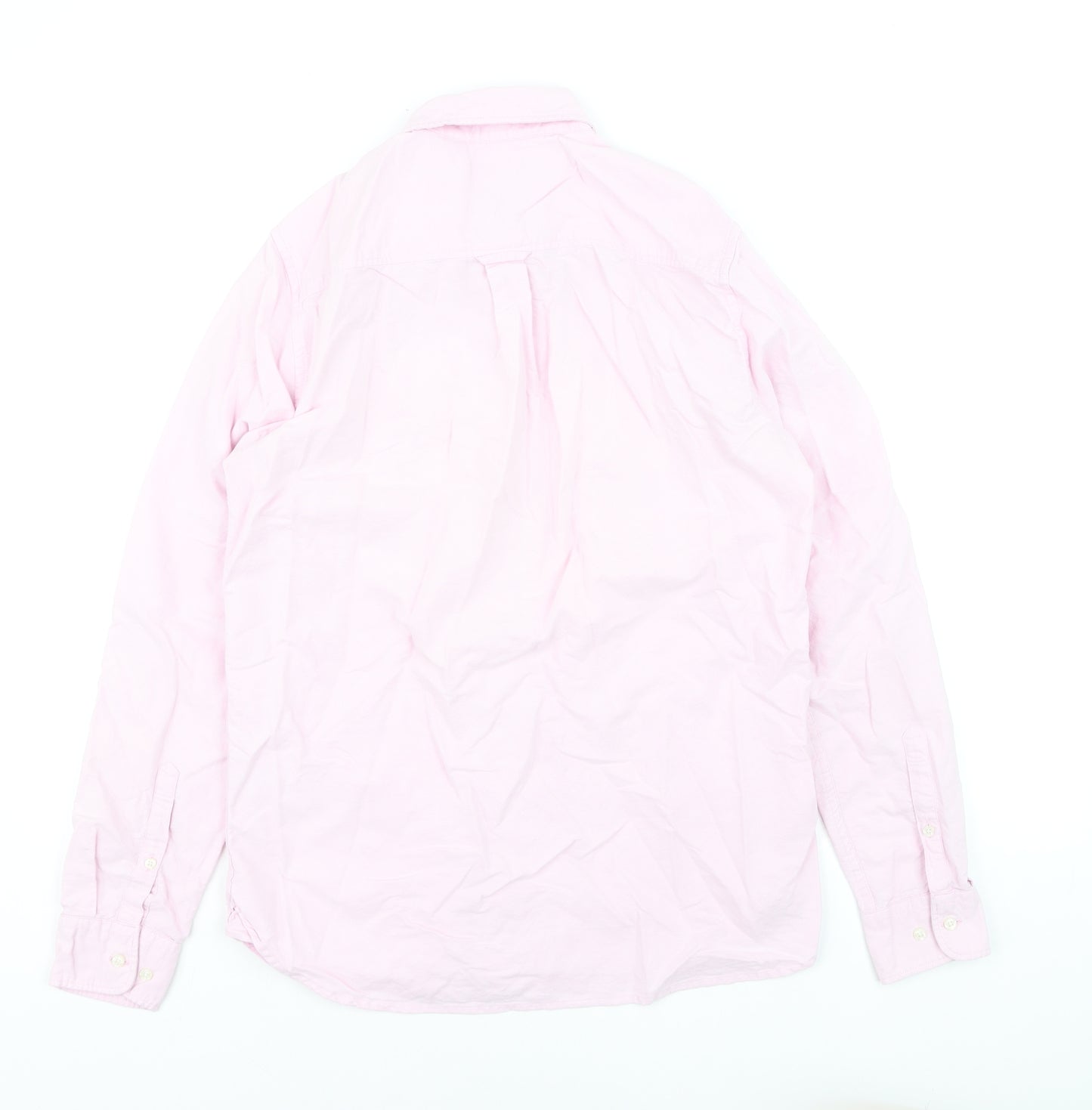 Superdry Men's Pink Cotton Button-Down Long Sleeve Dress Shirt Size S