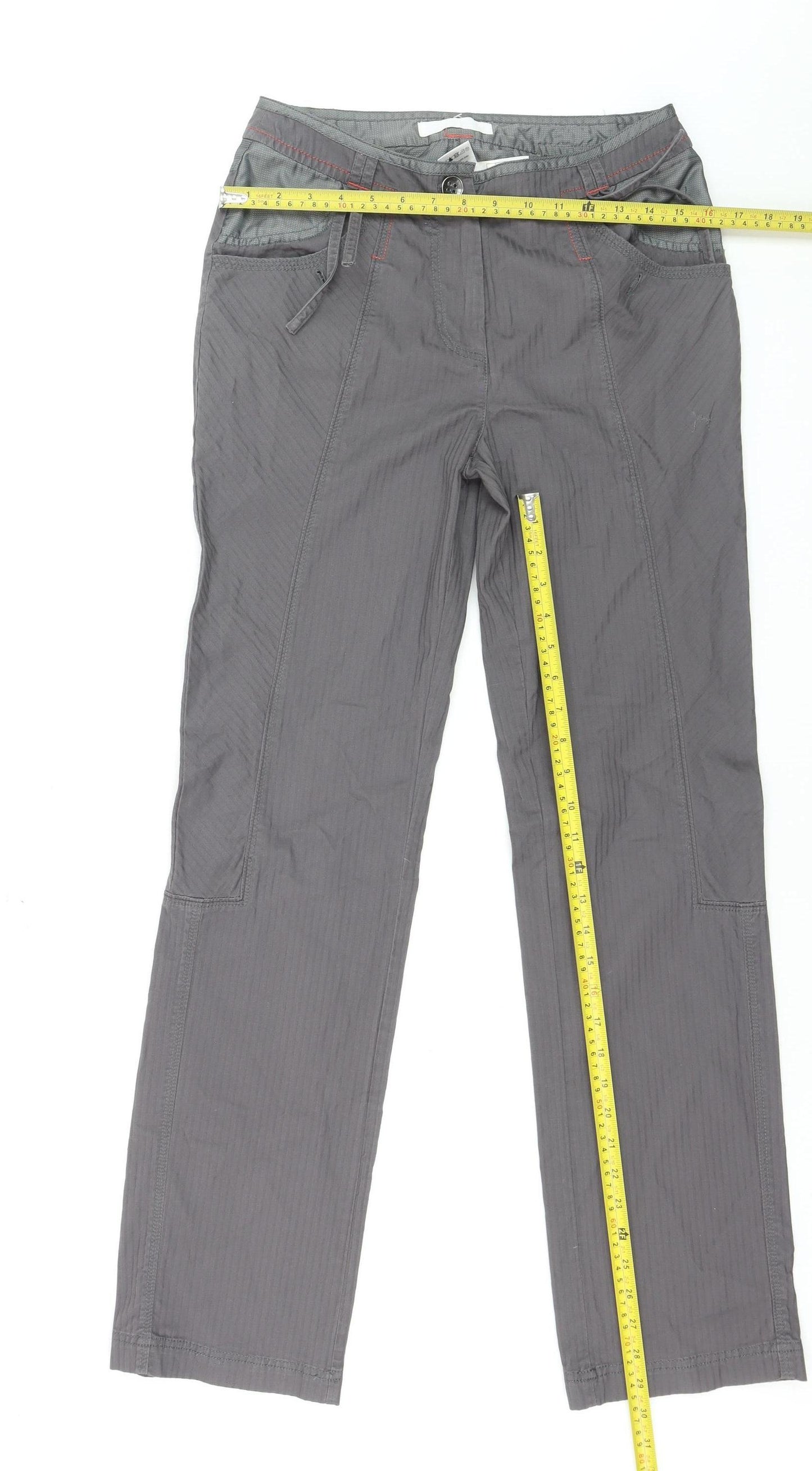 Energie Men Grey Straight Jeans 34 Waist Cotton Blend Stretch