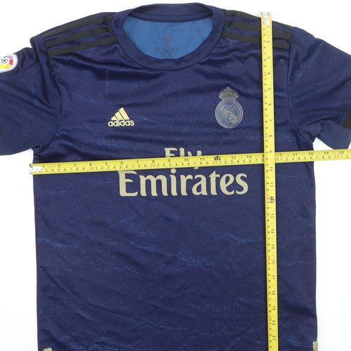 Adidas Boys Blue Real Madrid Football Jersey T-Shirt 7-8 Years