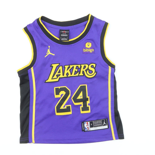 Jordan Boys Purple Lakers #24 Basketball Tank Top Jersey 6 Years
