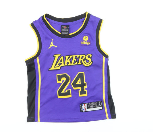 Jordan Boys Purple Lakers #24 Basketball Tank Top Jersey 6 Years