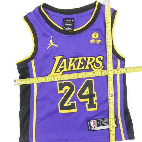 Jordan Boys Purple Lakers #24 Basketball Tank Top Jersey 6 Years