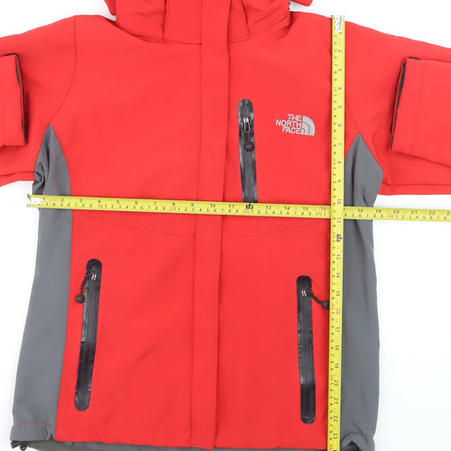 The North Face Mens Red Softshell Hooded Jacket L Windproof Outdoor