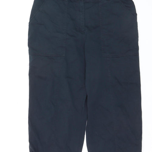Editor's Cut Women's Blue Cargo Trousers Size 16 Belted Cotton Blend