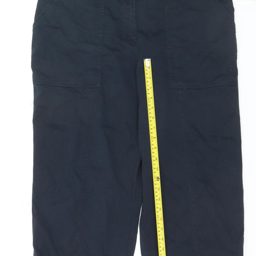 Editor's Cut Women's Blue Cargo Trousers Size 16 Belted Cotton Blend