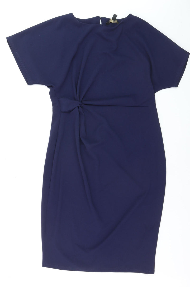 Lipsy Women’s Blue Sheath Knee Length Dress Size 16