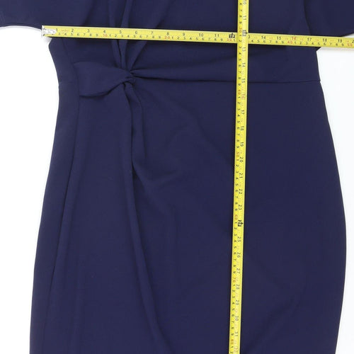 Lipsy Women’s Blue Sheath Knee Length Dress Size 16