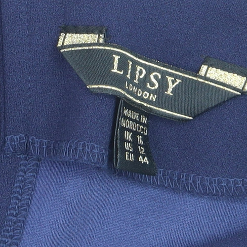 Lipsy Women’s Blue Sheath Knee Length Dress Size 16