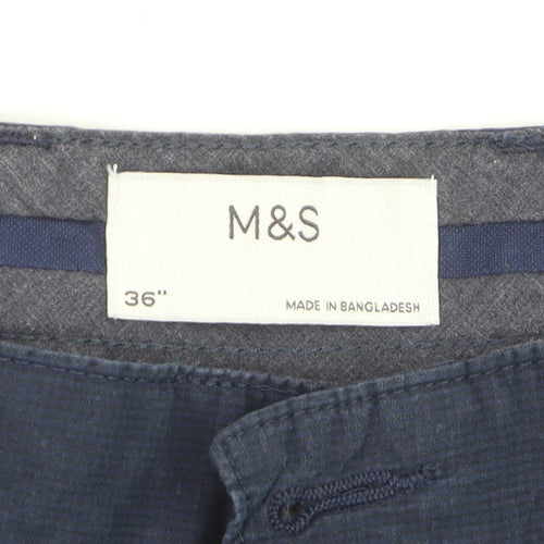 Marks and Spencer Men’s Blue Chino Shorts Size 36 Regular Fit