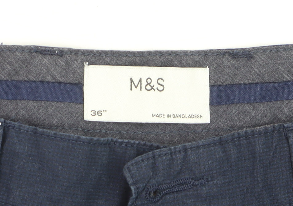 Marks and Spencer Men’s Blue Chino Shorts Size 36 Regular Fit