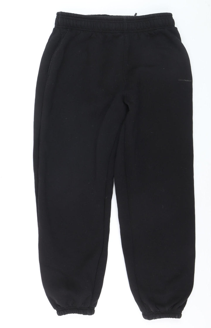 Brother and Kin Boys Black Jogger Trousers L Fleece Elastic Waist Casual