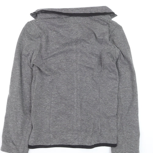 Select Women Grey Striped Blazer UK 14 Long Sleeve Classic Style