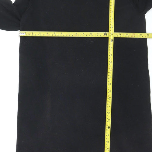 COS Women Black Wool Blend Shift Dress Size S Long Sleeve