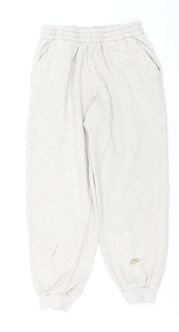 Nike Boys Beige Jogger Sweatpants 13-14 Years Cotton Blend Fleece Trousers