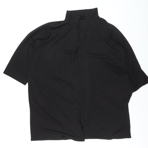 Boohoo Women Black Size 24 High Neck Short Sleeve Cardigan