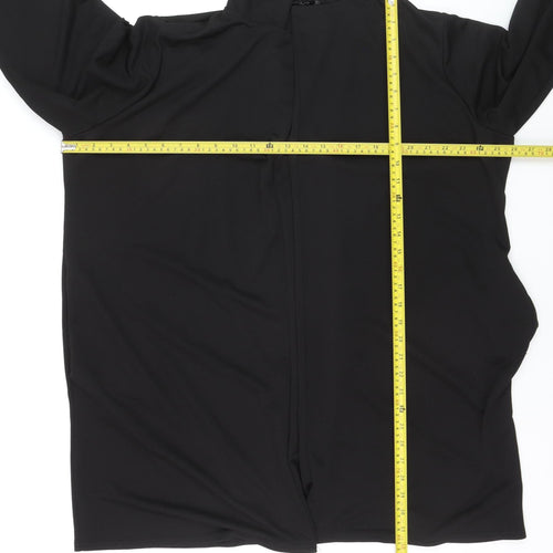 Boohoo Women Black Size 24 High Neck Short Sleeve Cardigan